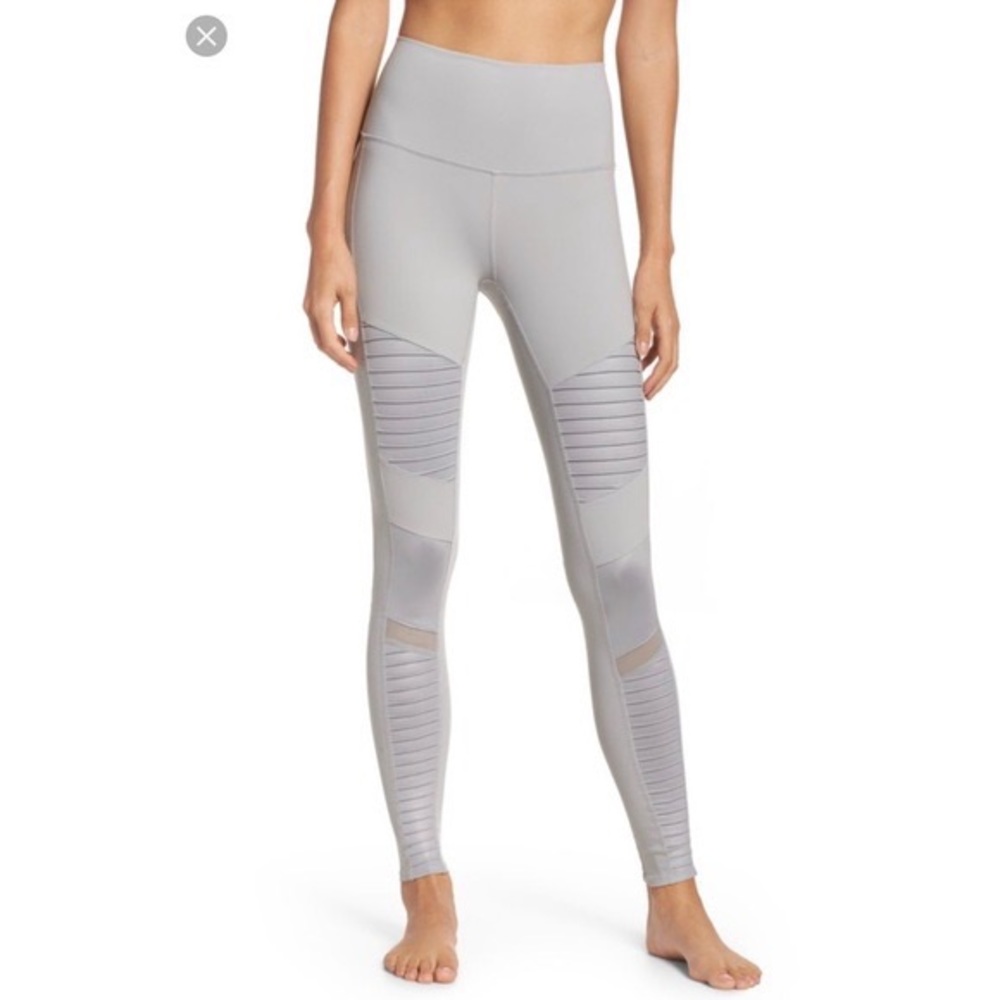 ALO Grey High Waist Moto Legging